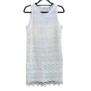 White‎ Lace Sleeveless Dress Sheath Lined Casual Summer Cocktail Party